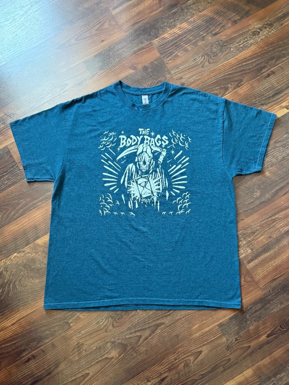 The Body Bags "Endless Ravenous" Album Cover T-Shirt - Heathered Teal- Size XL